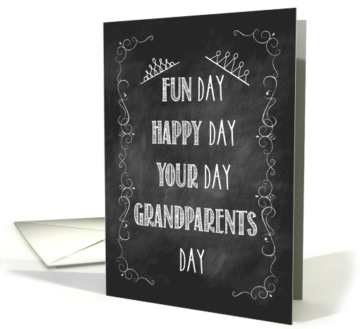 Grandparents Day Chalkboard Birthday Crown Embellishment card
