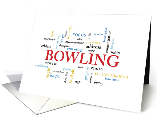 Bowling Birthday with Words card (1485080)
