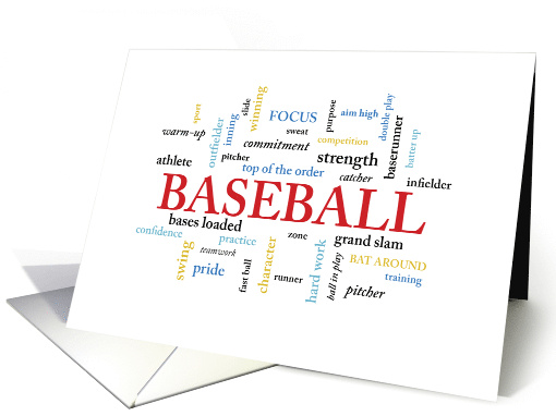 Baseball Birthday with Words card (1485152)