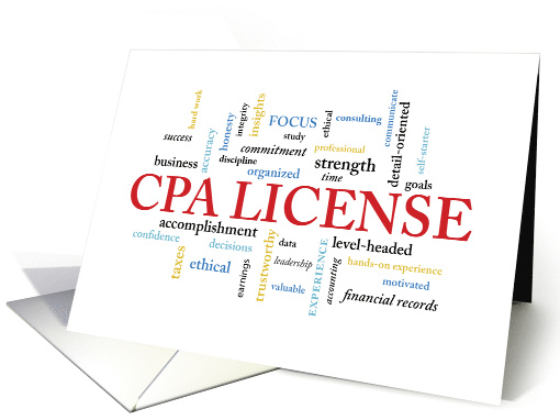CPA License Congratulations in Words card (1485272)