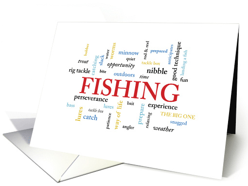 Fishing Birthday in Words card (1485296)