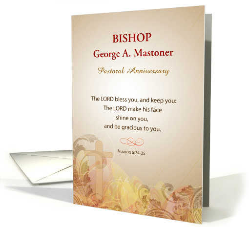 Bishop Custom Name Title 50th Ordination Anniversary Blessings card