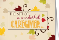 Caregiver Thanksgiving Gift Fall Leaves card