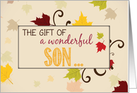 Son Thanksgiving Gift Fall Leaves card