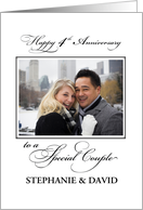 4th Wedding Anniversary Custom Name Photo Congratulations card