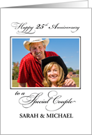25th Wedding Anniversary Custom Name and Photo Congratulations card