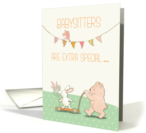 Thanks Babysitter Bear and Bunny card (1502918)