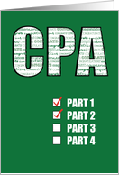 Passing 2 Parts CPA Congratulations Certified Public Accountant card