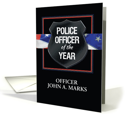 Police Officer of the Year Congratulations Custom Name card (1506392)