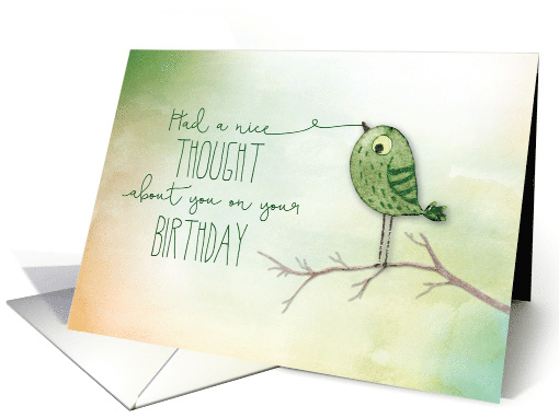Birthday Bird with String on Branch Nature Animals card (1506696)