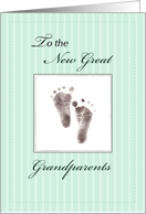 New Great Grandparents of Baby Neutral Footprint Congratulations card