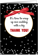 Wedding Gift Thank You Presents Red Ribbon with Digital Sparkle Gems card
