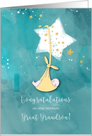Great Grandparents to a Great Grandson Congratulations Baby in Stars card