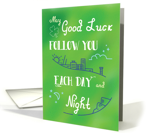 Good Luck Day and Night St Patricks Day card (1511818)