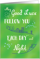 Good Luck Day and Night St Patricks Day card
