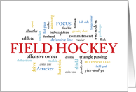 Field Hockey Coach Birthday in Words card