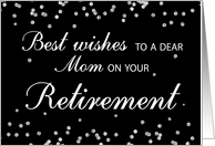 Mom Retirement Congratulations Black with Silver Sparkles card