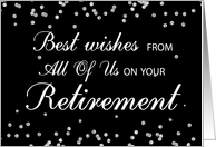 From All Of Us Retirement Congratulations Black with Silver Sparkles card