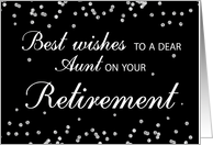 Aunt Retirement Congratulations Black with Silver Sparkles card