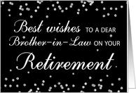 Brother in Law Retirement Congratulations Black with Silver Sparkles card