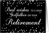 Godfather Retirement Congratulations Black with Silver Sparkles card