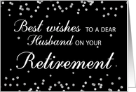 Husband Retirement Congratulations Black with Silver Sparkles card