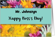Personalize Name Bosss Day Thanks Gerbera Daisies card