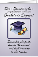 Granddaughter Bachelors Degree Graduation Remember the Past card