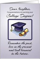 Neighbor College Graduation Remember the Past card