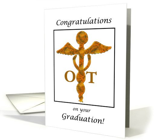 Occupational Therapy Graduation Antique Gold Looking OT Symbol card