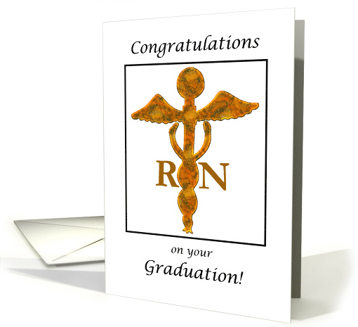 Nursing School Graduation Graduation Antique Gold Medical Symbol card