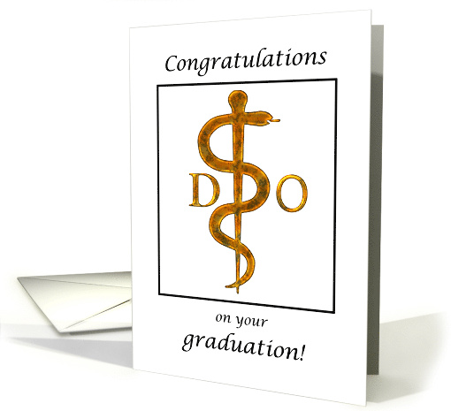 DO Doctor of Osteopathy Graduation Congratulations Medical Symbol card