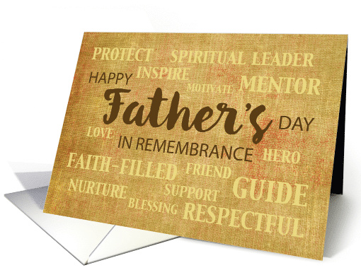 In Remembrance Religious Fathers Day Qualities card (1525120)