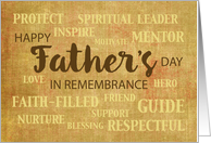 In Remembrance Religious Fathers Day Qualities card