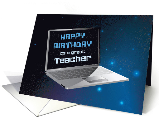 Teacher Birthday From All of Us with Computer card (1526300)