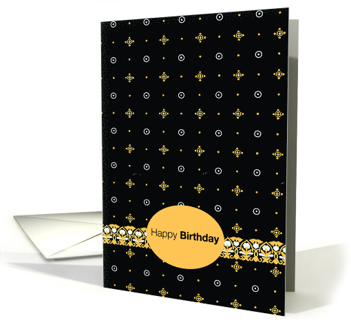 Happy Birthday Black and Gold Man Congratulations card (152756)