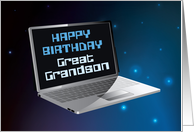 Great Grandson Birthday with Computer card