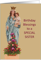 Catholic Nun Religious Sister Birthday with Mary and Jesus card