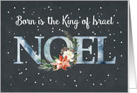 Noel Born is the King Christmas Poinsettia on Black card