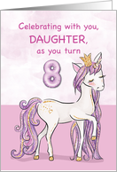Goddaughter 8th Birthday Pink Horse With Crown card