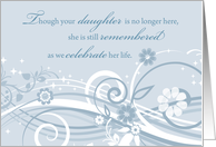 Anniversary of Loss of Daughter Blue Swirls card