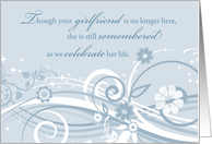 Anniversary of Loss of Girlfriend Blue Swirls card