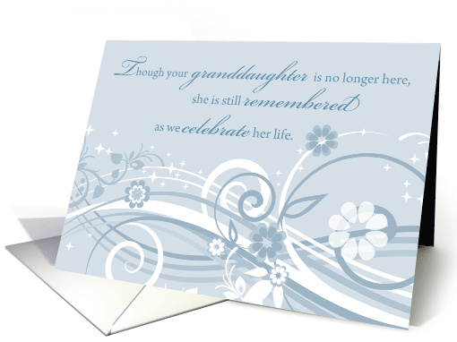 Anniversary of Loss of Granddaughter Blue Swirls card (1537284)