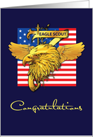 Eagle Scout Congratulations Gold Look Eagle Flag card