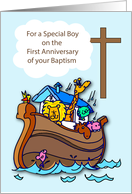First Anniversary of Baptism Boy Noahs Ark card