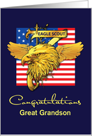 Custom Relation Great Grandson Eagle Scout Congratulations Gold Look card