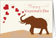 Valentines Day with Joyful Elephant and Hearts card