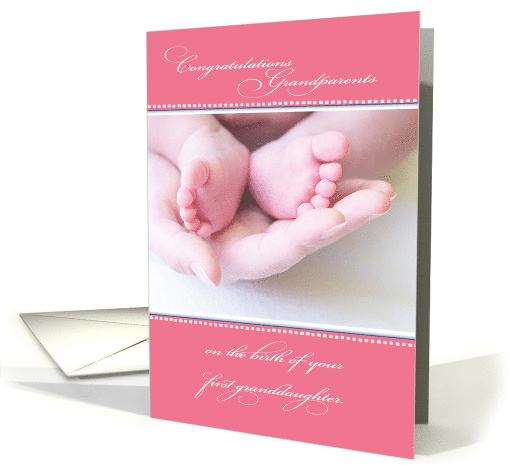 New First Time Grandparents Grandchild Granddaughter Pink card
