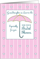 Granddaughter in Law To Be Bridal Shower Pink Umbrella card