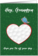 Grandson Golf Sports Heart Valentine Preteen and Teen card